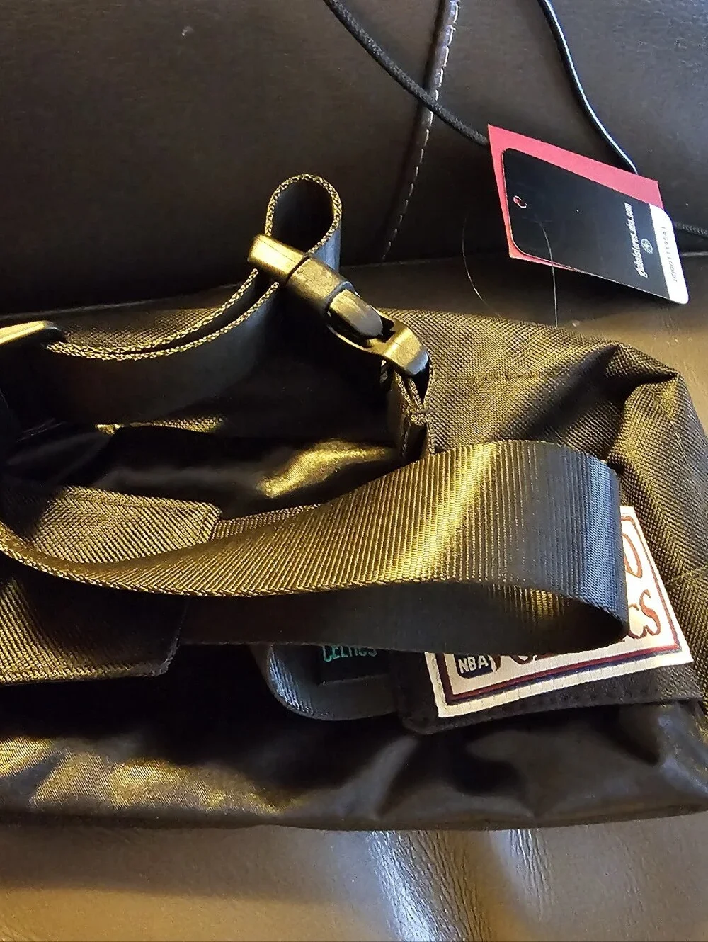Mitchell & Ness Black and Green  Fanny8 Bag with Celtics Patch